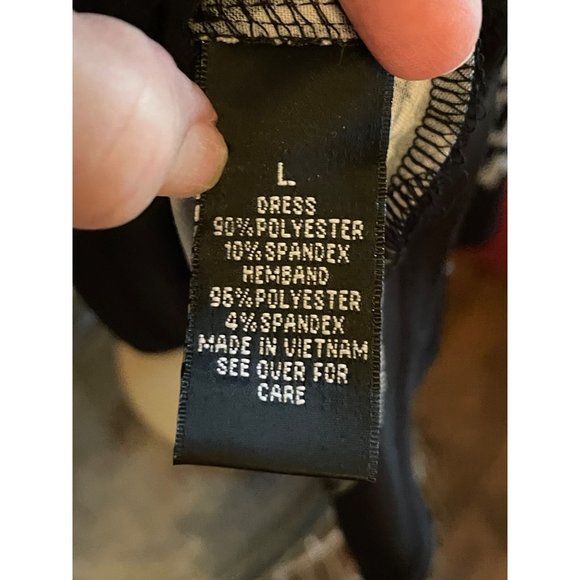 AB Studios Size Large Black White Geometric Pattern Sleeveless Midi Dress Work - Picture 11 of 11